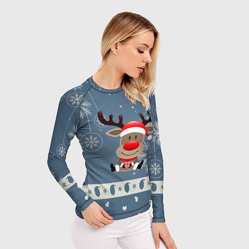 Женский рашгард New Years Deer / 3D-принт – фото 3