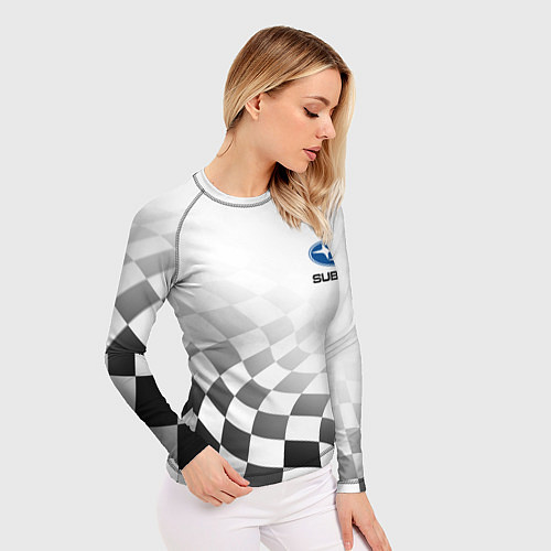 Женский рашгард Subaru, Субару Спорт, Финишный флаг / 3D-принт – фото 3