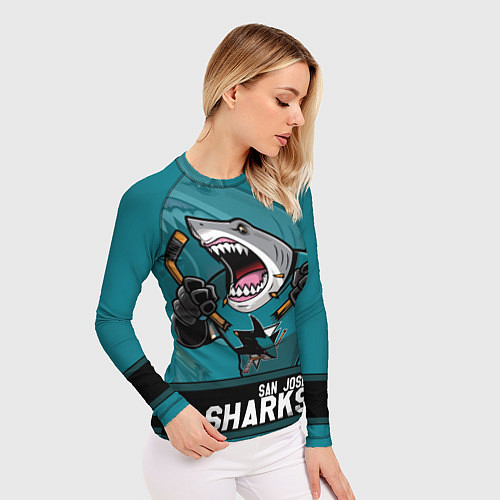 Женский рашгард San Jose Sharks, Сан Хосе Шаркс / 3D-принт – фото 3