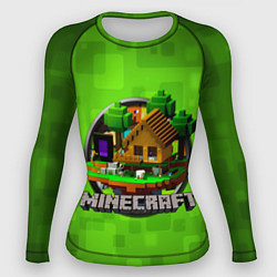 Женский рашгард Minecraft Logo Green