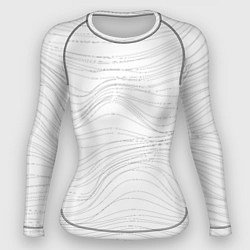 Рашгард женский Белые волны, цвет: 3D-принт