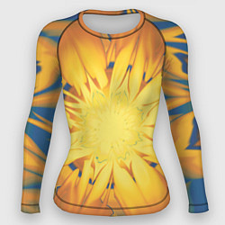 Рашгард женский Солнечный цветок Абстракция 535-332-32, цвет: 3D-принт