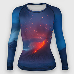 Рашгард женский Извержение вулкана ночью, цвет: 3D-принт