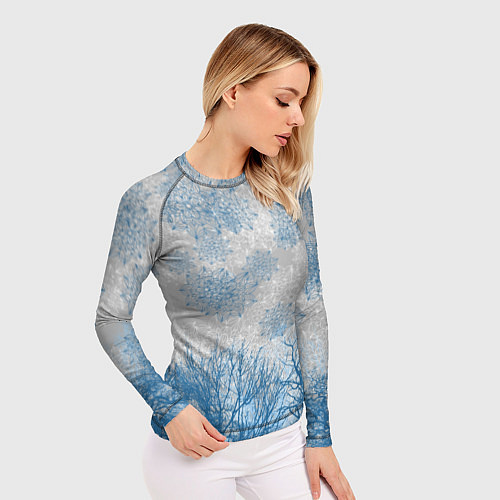 Женский рашгард Коллекция Зимняя сказка Зимний пейзаж T-1-2 / 3D-принт – фото 3