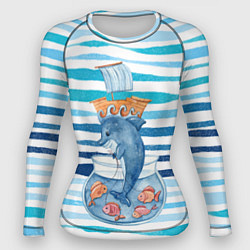 Рашгард женский Дельфин Море, цвет: 3D-принт