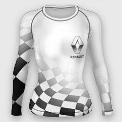 Рашгард женский Renault, Рено Финишный флаг, цвет: 3D-принт