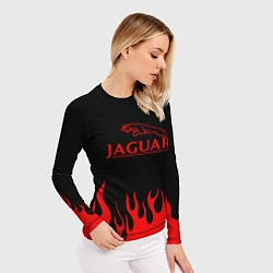 Рашгард женский Jaguar, Ягуар огонь, цвет: 3D-принт — фото 2