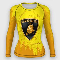 Рашгард женский Lamborghini pattern gold, цвет: 3D-принт