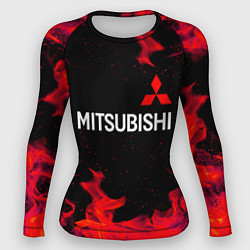 Рашгард женский Mitsubishi пламя огня, цвет: 3D-принт