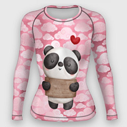 Рашгард женский Панда с сердечком love, цвет: 3D-принт