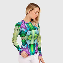 Рашгард женский Калейдоскоп паттерн, цвет: 3D-принт — фото 2