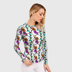 Рашгард женский Глаза разноцветные, цвет: 3D-принт — фото 2