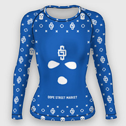 Рашгард женский Узор Blue Phantom Ski Mask Dope Street Market, цвет: 3D-принт