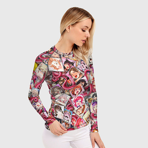 Женский рашгард Ахегао с щупальцами в цвете / 3D-принт – фото 3