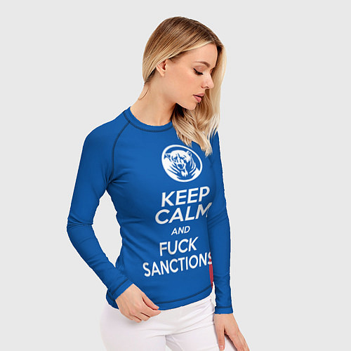 Женский рашгард Keep calm and fuck sanctions / 3D-принт – фото 3