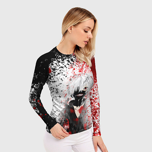 Женский рашгард Канеки Кен Брызги Краски Токийский Гуль / 3D-принт – фото 3