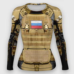 Рашгард женский Бронежилет- армия России, цвет: 3D-принт