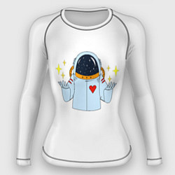 Рашгард женский Космонавт с сердцем, цвет: 3D-принт