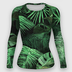 Рашгард женский Цветы Тропические, цвет: 3D-принт