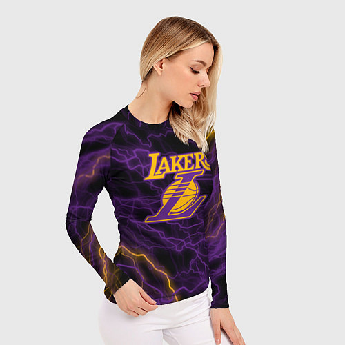 Женский рашгард Лейкерс Lakers яркие молнии / 3D-принт – фото 3