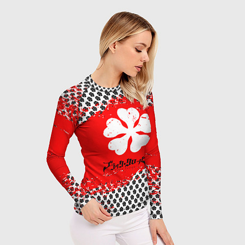 Женский рашгард Чёрный клевер black clover паттерн / 3D-принт – фото 3