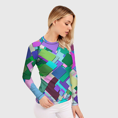 Женский рашгард MULTICOLORED SQUARES / 3D-принт – фото 3