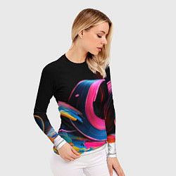 Рашгард женский Разноцветный мазки краски Абстракция Multicolored, цвет: 3D-принт — фото 2