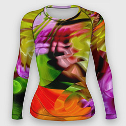 Рашгард женский Разноцветная абстрактная композиция Лето Multi-col, цвет: 3D-принт