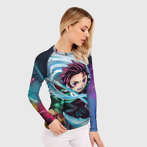 Женский рашгард ТАНДЖИРО КЛИНОК, РАССЕКАЮЩИЙ ДЕМОНОВ DEMON SLAYER / 3D-принт – фото 3