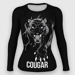 Рашгард женский Cougar on the hunt - Пума на охоте, цвет: 3D-принт