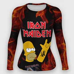 Рашгард женский Iron Maiden Гомер Симпсон Рокер, цвет: 3D-принт