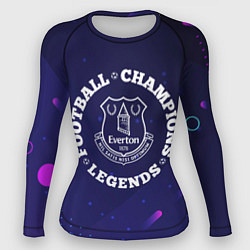 Рашгард женский Символ Everton и круглая надпись Football Legends, цвет: 3D-принт
