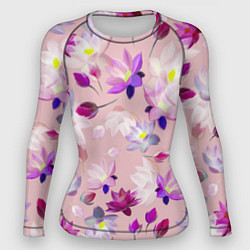 Рашгард женский Цветы Разноцветные Лотосы, цвет: 3D-принт