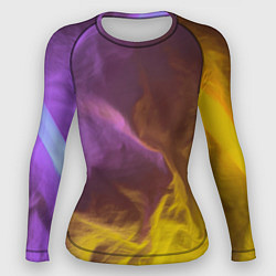 Рашгард женский Неоновые фонари на шёлковой поверхности - Фиолетов, цвет: 3D-принт