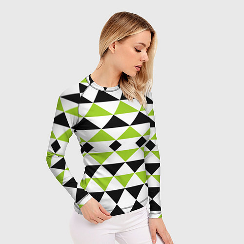 Женский рашгард Geometric shapes triangles треугольники / 3D-принт – фото 3