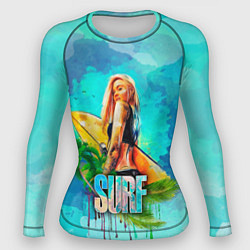 Рашгард женский Surf - девушка, цвет: 3D-принт