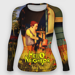 Рашгард женский Hello Neighbor Привет сосед Сосед поливает, цвет: 3D-принт