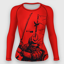 Рашгард женский Самурай на красном фоне, цвет: 3D-принт