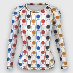 Рашгард женский Узор из разноцветных суперэллипсов прямоугольников, цвет: 3D-принт