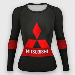 Рашгард женский Mitsubishi - логотип - красная полоса, цвет: 3D-принт