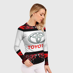 Рашгард женский Toyota - абстракция - лого, цвет: 3D-принт — фото 2