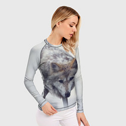 Рашгард женский Волк зимой, цвет: 3D-принт — фото 2