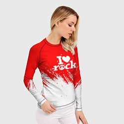 Рашгард женский I love rock - краска, цвет: 3D-принт — фото 2