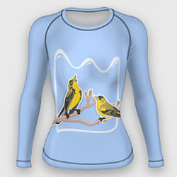 Рашгард женский Певчие птицы, цвет: 3D-принт