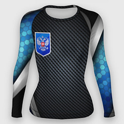 Рашгард женский Black & blue Russia, цвет: 3D-принт