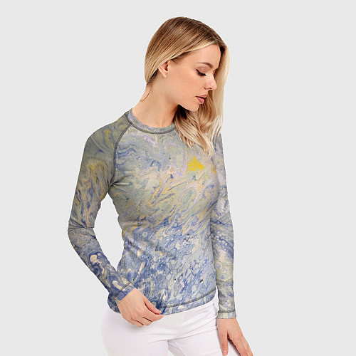 Женский рашгард Абстрактное множество мазков серой краски / 3D-принт – фото 3