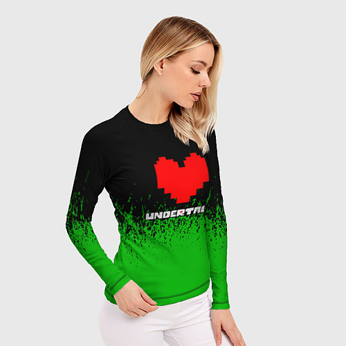 Женский рашгард Undertale - зеленая трава / 3D-принт – фото 3