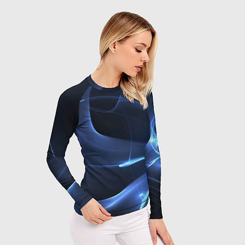Женский рашгард Свечение - абстракция / 3D-принт – фото 3