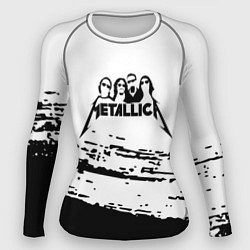 Рашгард женский Metallica - черная текстура, цвет: 3D-принт