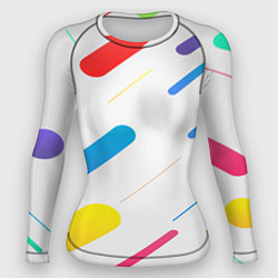 Рашгард женский Разноцветные круги и полосы, цвет: 3D-принт